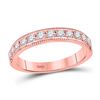 Image 1 : 1/2 CTW Womens Round Diamond Wedding Band Ring 14kt Rose Gold - REF-54H5R