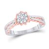 Image 1 : 1/5 CTW Round Diamond Cluster Bridal Wedding Engagement Ring 10kt Two-tone Gold - REF-24Y5N
