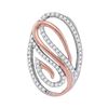 Image 1 : 1/5 CTW Womens Round Diamond Oval Pendant 10kt Two-tone Gold - REF-13A5M