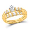Image 1 : 3/8 CTW Round Diamond Bridal Wedding Ring 10kt Yellow Gold - REF-37V5Y