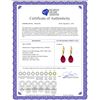 Image 2 : Genuine 10 ctw Ruby Earrings 14KT Yellow Gold - REF-81F2Z