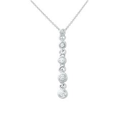 0.25 CTW Diamond Necklace 14K White Gold - REF-38N3Y