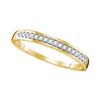 Image 1 : 1/10 CTW Womens Round Diamond Wedding Band Ring 10kt Yellow Gold - REF-17M7F