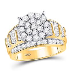 2 CTW Round Diamond Cindys Dream Cluster Bridal Wedding Engagement Ring 10kt Yellow Gold - REF-136N9