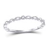 Image 1 : 0.01 CTW Womens Round Diamond Stackable Band Ring 10kt White Gold - REF-8T9V