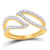 Image 1 : 1/4 CTW Womens Round Diamond Bisected Outline Band Ring 10kt Yellow Gold - REF-24X5T