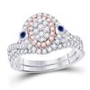 Image 1 : 1 CTW Round Diamond Bridal Wedding Ring 10kt Two-tone Gold - REF-81Y8N