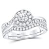 Image 1 : 1 CTW Round Diamond Bridal Wedding Ring 14kt White Gold - REF-109W2H