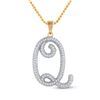 Image 1 : 1/4 CTW Womens Round Diamond Initial Q Letter Pendant 10kt Yellow Gold - REF-17M6F