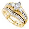 Image 1 : 7/8 CTW Marquise Diamond Bridal Wedding Ring 14kt Yellow Gold - REF-109V2Y