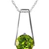 Image 1 : Genuine 1.45 ctw Peridot Necklace 14KT White Gold - REF-23R8P