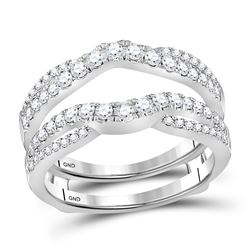 5/8 CTW Womens Round Diamond Wrap Ring 14kt White Gold - REF-88F8W