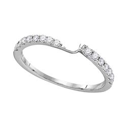 1/4 CTW Womens Round Diamond 2-stone Wedding Band Ring 14kt White Gold - REF-30M5F