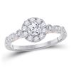 Image 1 : 3/4 CTW Round Diamond Solitaire Bridal Wedding Engagement Ring 14kt Two-tone Gold - REF-102T2V