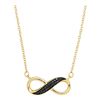Image 1 : 1/6 CTW Womens Round Black Color Enhanced Diamond Infinity Pendant 10kt Yellow Gold - REF-13W5H