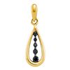 Image 1 : 1/8 CTW Womens Round Black Color Enhanced Diamond Teardrop Pendant 10kt Yellow Gold - REF-7F4W