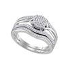 Image 1 : 1/3 CTW Round Diamond Bridal Wedding Ring Band Set 10kt White Gold - REF-37N5A
