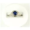 Image 1 : ANTIQUE 14k WHITE GOLD RING w BLUE SAPPHIRE = #1178648