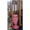 Image 1 : French Opaline Glass Lamp Pink guilded with #1178722