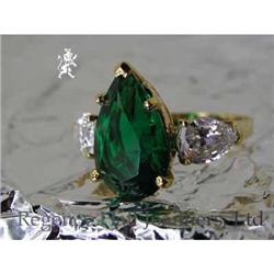 RHJ Simulated Emerald ( YAG) & CZ Ring #1199831