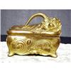 Image 1 : Cast Metal Gold Finish Jewelry Box #1199855