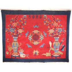 Colourful Pure Wool Weaving Rug From Tibet #1199956