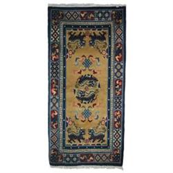 Colourful Pure Wool Weaving Lion Rug From Tibet#1199962