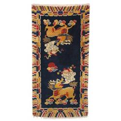 Colourful Pure Wool Weaving Rug From Tibet #1199964