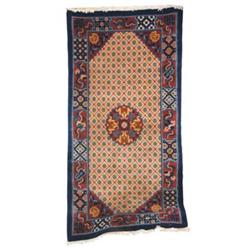 Pure Wool Weaving Geometric Rug From Tibet  #1199966