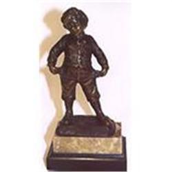 Bronze of a little boy with empty pockets #1200113