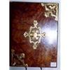 Image 1 : Burl walnut and brass, book style, desk blotter#1200114