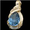 Image 1 : 14k Pendant Pearl Enhancer BLUE TOPAZ DIAMONDS #1200150