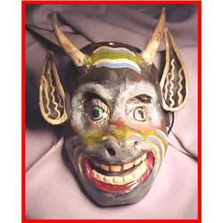 Latin American Polychrome Wood Devil Mask  #1200235