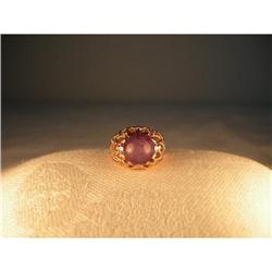 Estate 14K Rose Gold Filigree Star Ruby Ring #1200283