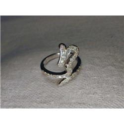 Estate 14K WG White Gold Diamond Snake Ring #1200289