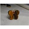 Image 1 : Estate 14K Ruby Gold Tiger Eye Butterfly Ring #1200401