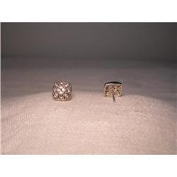 Estate 14K WG Gold Filigree Diamond Earrings #1200561