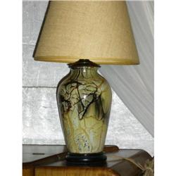 Antique Glass Painted Lamp #1200933