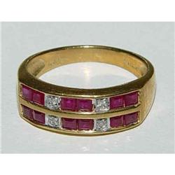 14kt Gold Ruby Diamond Ladys Ring 14k #1200953