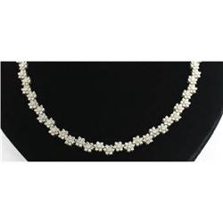 21 CARAT VINTAGE DIAMOND FLOWER NECKLACE 14KWG #1210393
