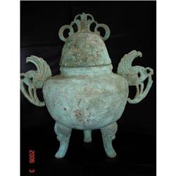 Ancient Chinese Bronze Tripod Ding Of Shang #1210397