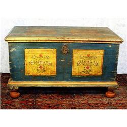 AUTHENTIC PAINTED BLANKET CHEST DATED 1838 #1210410