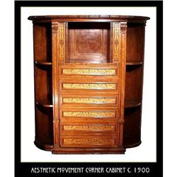 AESTHETIC MOVEMENT CORNER CABINET c.1900 #1210414