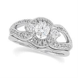 WHITE GOLD DIAMOND ENGAGEMENT RING .75 CARATS  #1210423