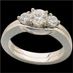 PLATINUM  3 DIAMOND WEDDING BAND  .50 CTS! #1210437