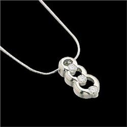 PLATINUM 3 DIAMOND PENDANT NECKLACE #1210443