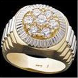 Gents 14K Gold Ring 7 Diamonds 1.50 CARATS!! #1210447