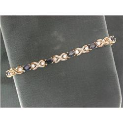 14K Tennis Bracelet SAPPHIRES  DIAMONDS! #1210448