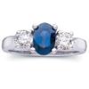 Image 1 : PLATINUM SAPPHIRE  DIAMOND ENGAGEMENT Ring #1210454