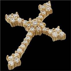14k GOLD  DIAMOND CROSS Pendant #1210457